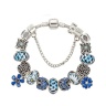 Браслет в стиле пандора Синие Цветы