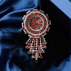 Круглая брошь орнамент вышиванки водопад lan-2857