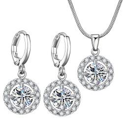 Набор украшений Круг кристалл: кулон и серьги
