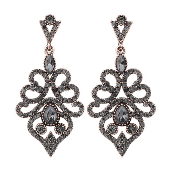 Вечірні сережки Вінтажні з кристалами lan-3232