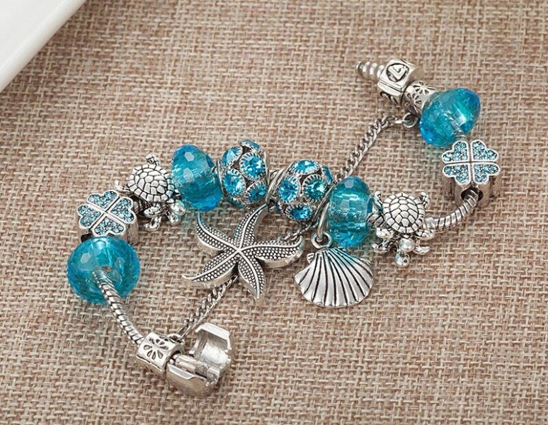 Браслет у стилі пандора Морська хвиля
