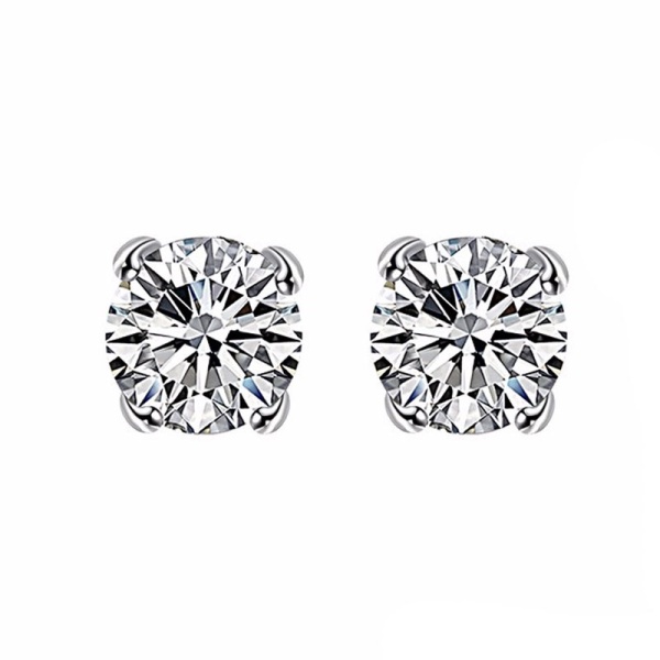 Сережки гвоздики Циркон срібні