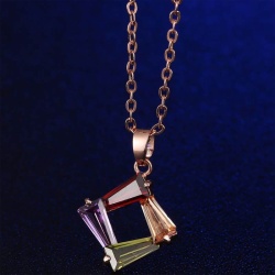 Набор украшений Квадрат кристалл: кулон и серьги