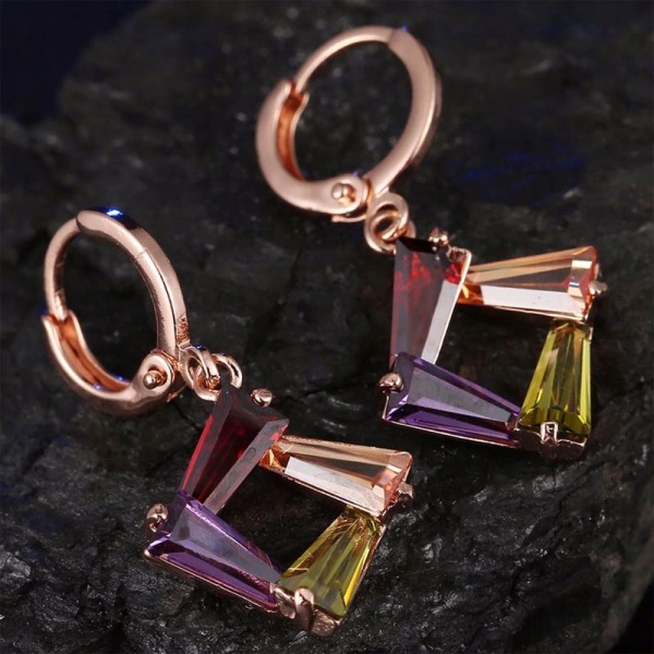 Набір прикрас Квадрат кристал: кулон і сережки