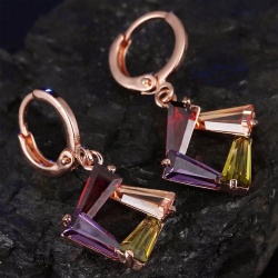 Набор украшений Квадрат кристалл: кулон и серьги