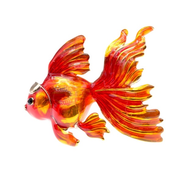 Брошь Золотая рыбка