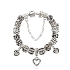 Браслет в стиле пандора Серебристое сердце