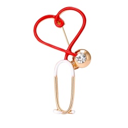Брошка стетоскоп Серце біле lan-2959