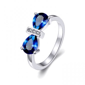 Женское кольцо Синий бант