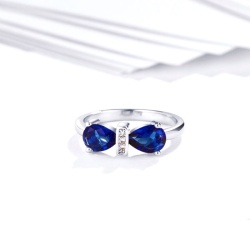 Женское кольцо Синий бант