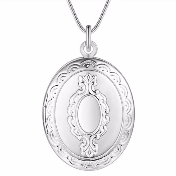Кулон із ланцюжком Грейс фоторамка посріблена