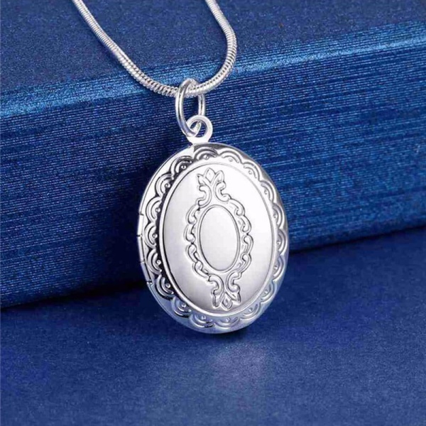 Кулон із ланцюжком Грейс фоторамка посріблена