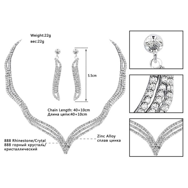 Вечерний набор украшений: колье и серьги lan-3364