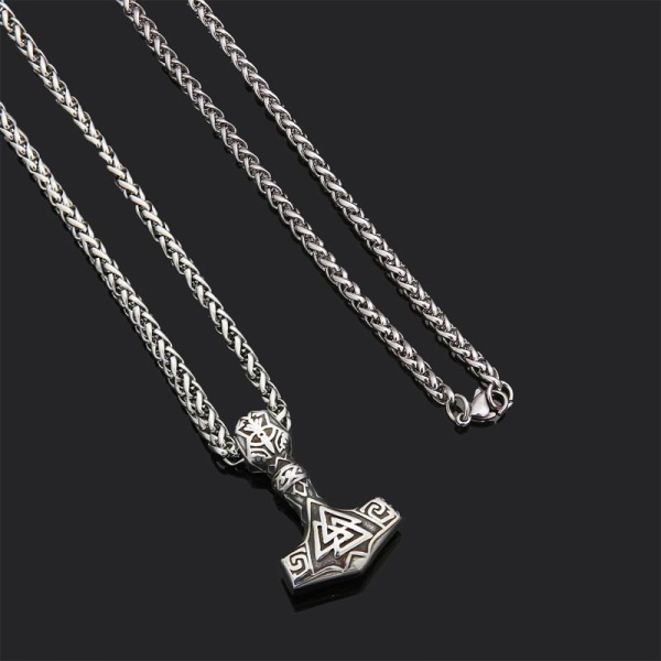 Кулон у стилі вікінгів Молот Мьєльнір Символ Валькнут lan-2760