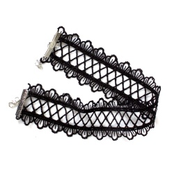 Чокер мереживний lan-100 чорного кольору