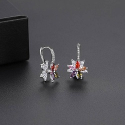 Набор украшений Цветок разноцветный: кулон и серьги