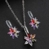 Набор украшений Цветок разноцветный: кулон и серьги