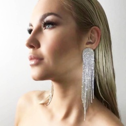 Длинные серьги кристальный водопад lan-2961