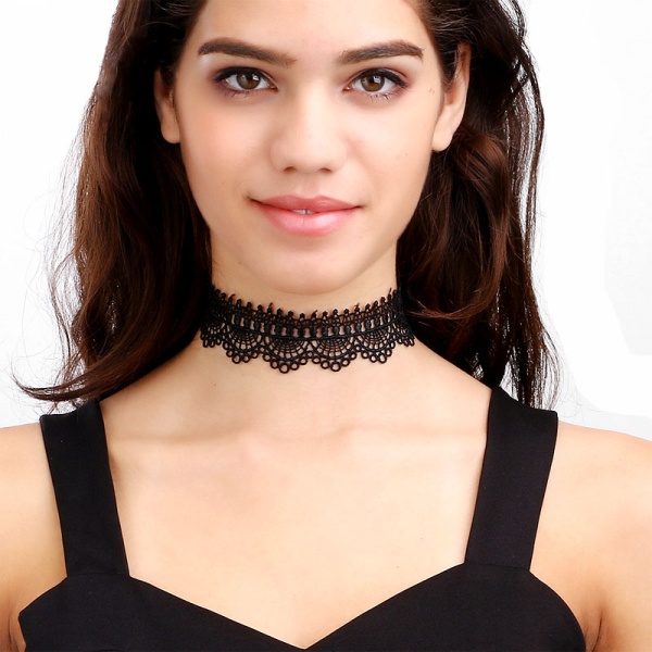 Чокер мереживний lan-101 чорного кольору