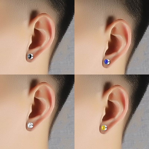 Серьги на магнитах Кристалл цвета