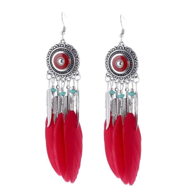 Серьги перья Этно стиль ловец снов