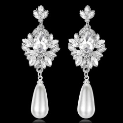 Свадебные серьги Жемчужная капелька lan-3367