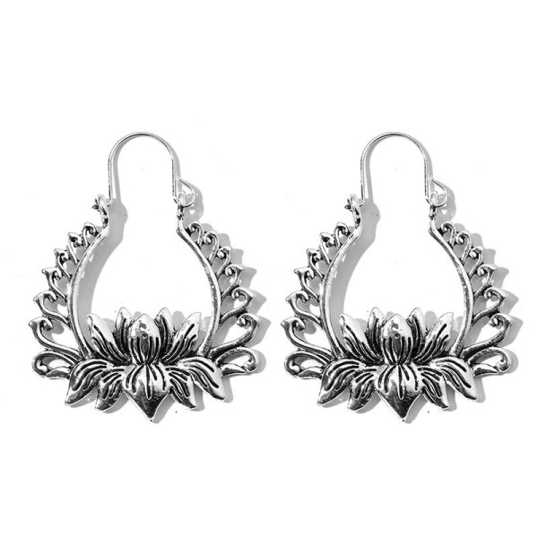 Серьги подвески бохо стиль Ажурный цветок