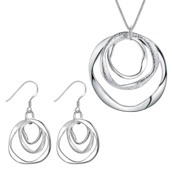 Набір срібло прикраси фактурні кільця: кулон і сережки lan-2863.
