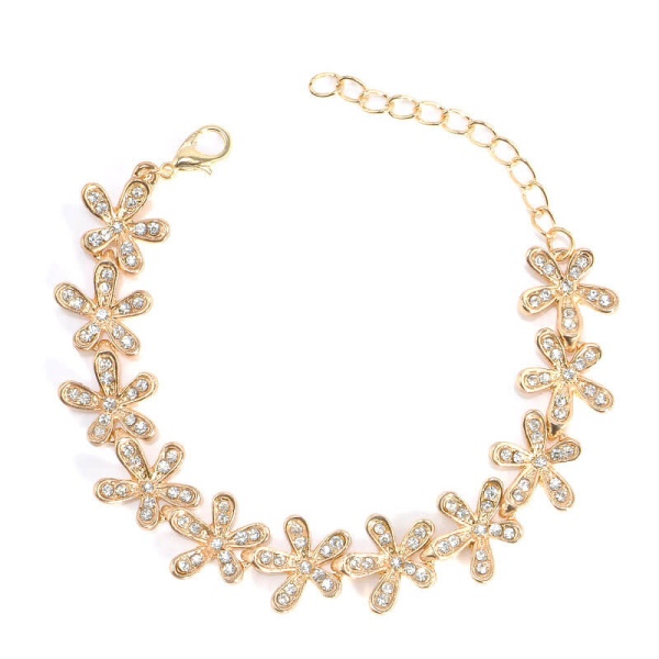 Браслет Ромашка с кристаллами