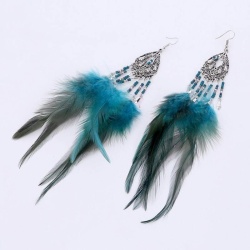 Серьги с перьями Легкий стиль
