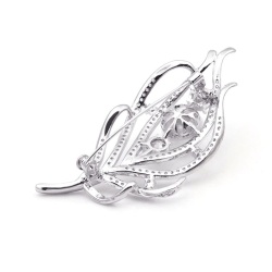 Брошь Перо с кристаллами циркона lan-3239