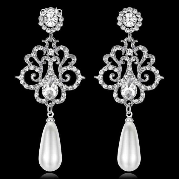 Вечірні сережки з перлами lan-3368