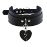 Шкіряний чокер з розбитим серцем lan-3064