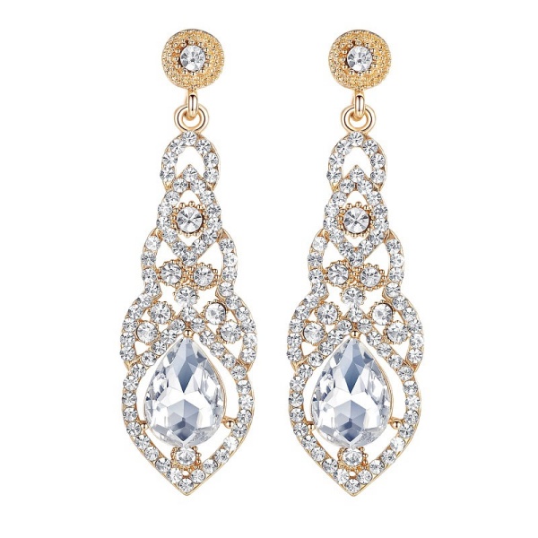 Вечірні сережки з камінням Nicole