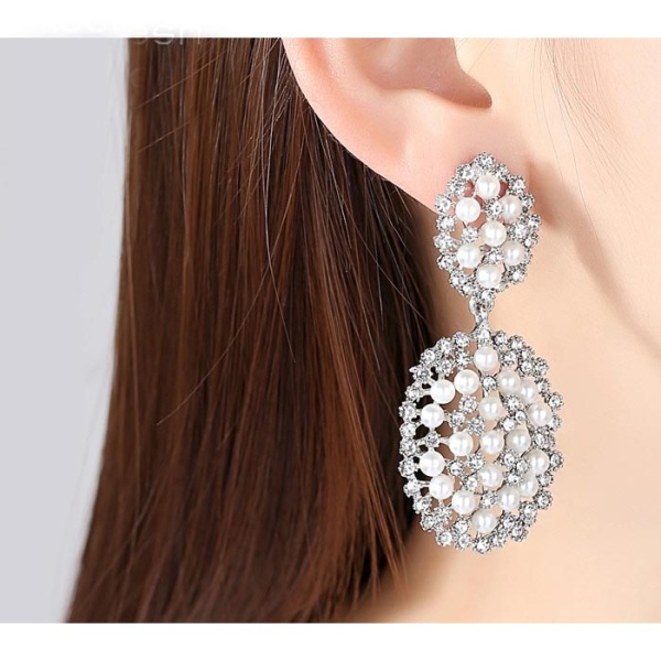 Весільні сережки з перлами lan-3368