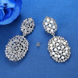 Свадебные серьги с жемчугом lan-3368