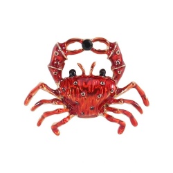 Брошка червоний краб