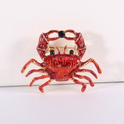 Брошка червоний краб