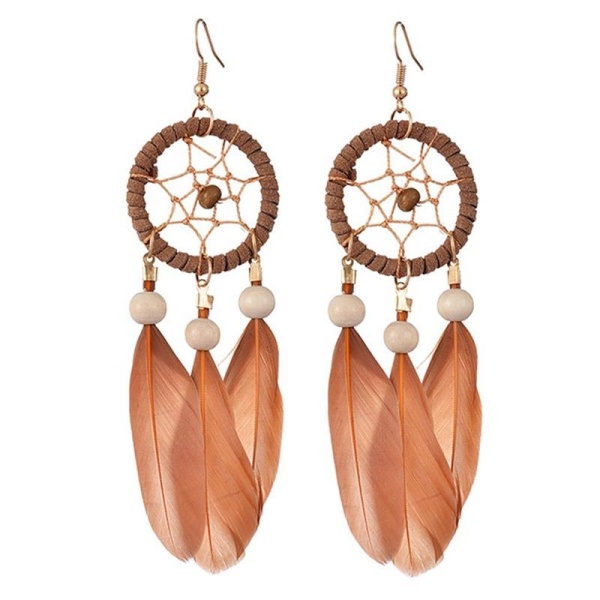 Серьги с перьями Ловец снов lan-3065