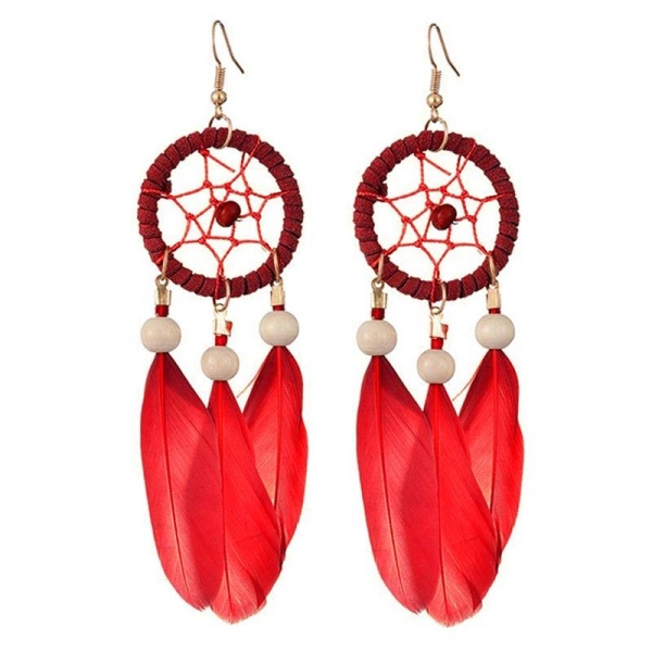 Серьги с перьями Ловец снов lan-3065