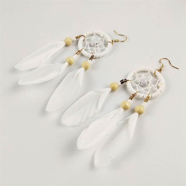 Серьги с перьями Ловец снов lan-3065