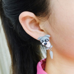 Сережки гвоздики Собачка