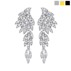Длинные серьги с камнями Кристальное крыло