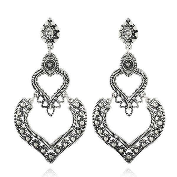 Серьги в бохо стиле Два сердца