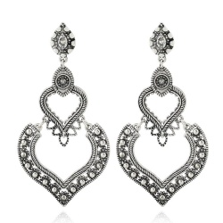 Серьги в бохо стиле Два сердца