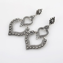 Серьги в бохо стиле Два сердца