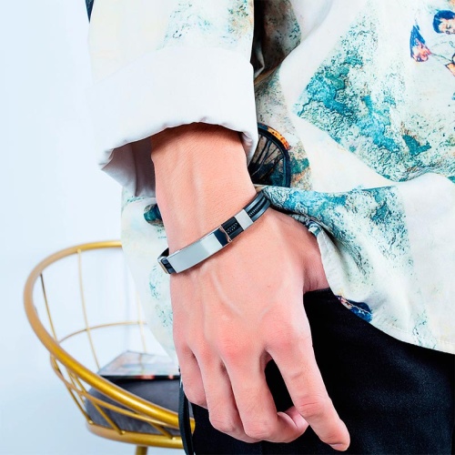 Браслет із каучуку зі сталевою пластиною