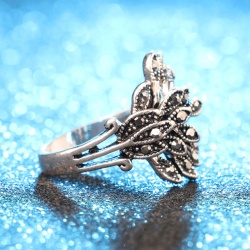 Кольцо Веточка с марказитами