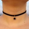 Замшевий чокер чорного кольору з кулоном Зірка lan — 307