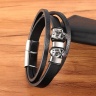 Кожаный браслет с черепом Каратель